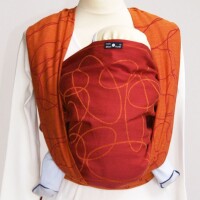Babytragetuch Ellipsen rubin-mandarine