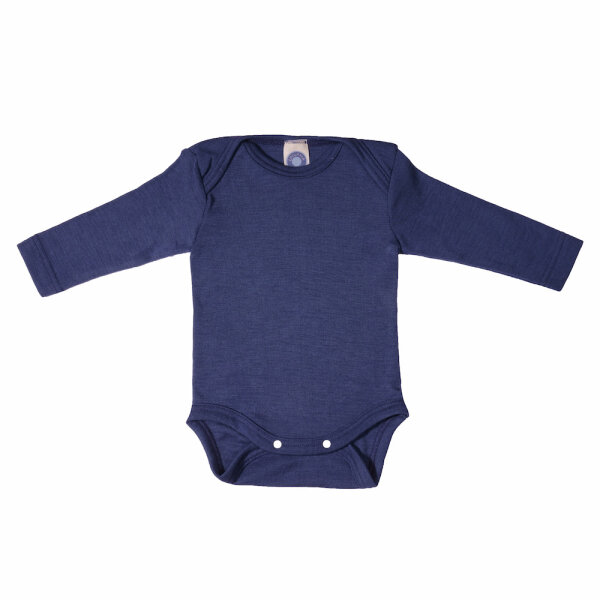 Body lang Wolle Seide marine - 98/104
