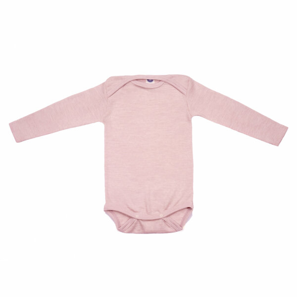 Body lang Wolle Seide rosa meliert - 98/104
