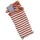 Stulpen Wolle/Seide geringelt red wood-natur - 1