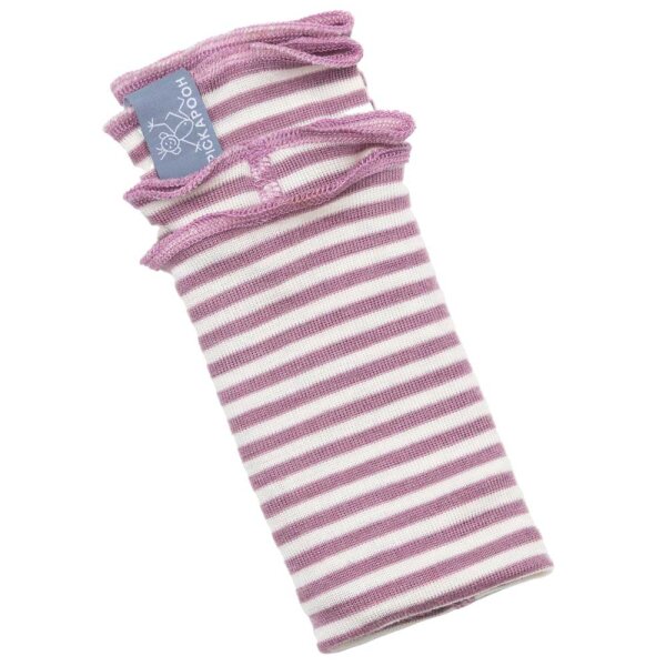 Stulpen Wolle/Seide geringelt alt rosé-natur - 2