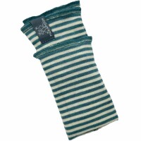 Stulpen Wolle/Seide geringelt sea green-natur - 1