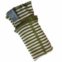 Stulpen Wolle/Seide geringelt green-natur - 2