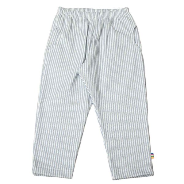Hose hellblau gestreift - 68/74