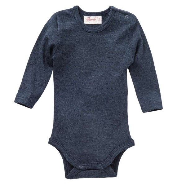 Langarmbody Wolle/Seide dunkelblau - 98/104