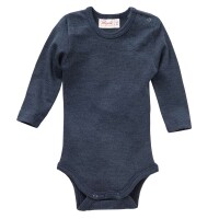 Langarmbody Wolle/Seide dunkelblau - 98/104