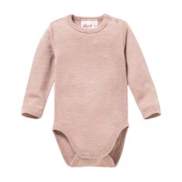 Body langarm Wolle/Seide rosa  - 50/56