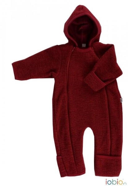 Popolini Baby Overall Wollvlies beere