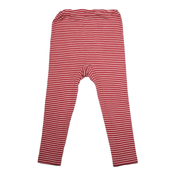 Leggings Wolle/Seide Ringel rot - 128