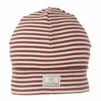 Schlupper Wolle/Seide geringelt red wood-natur - 50