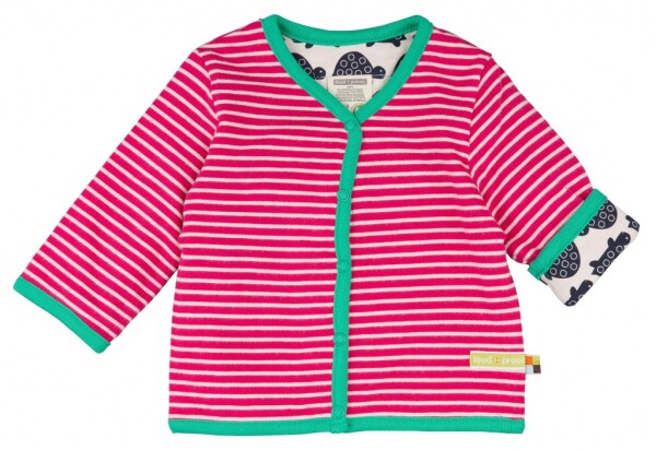 Wendejacke z. Knöpfen Ringel raspberry
