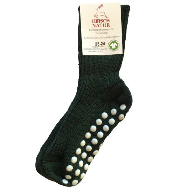 Grobstrick Stoppersocke Wolle Tanne - 21-22