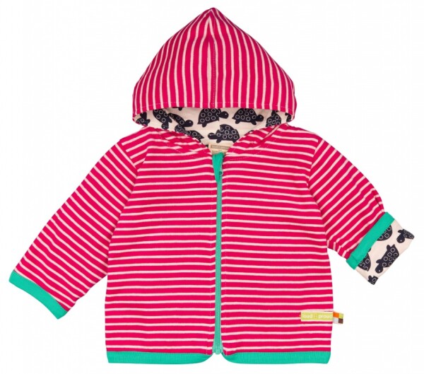 Wendejacke m. Kapuze Ringel raspberry