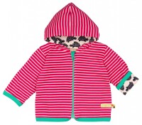 Wendejacke m. Kapuze Ringel raspberry