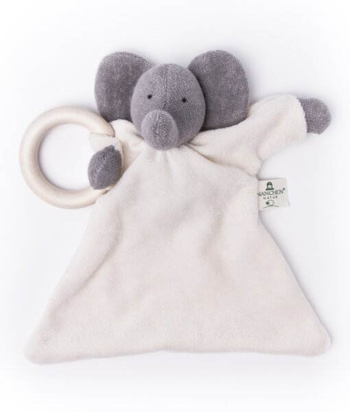 Nuckeltier Elefant mit Holzring 20cm