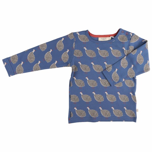 Shirt langarm guinea fowl night blue - 128