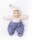 Möpschen Wollfrottee hellblau-geringelt 32 cm