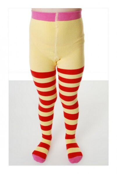 Strumpfhose gelb-rot