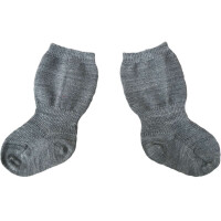 Babysocke 100% Wolle naturgraumeliert - 56/62