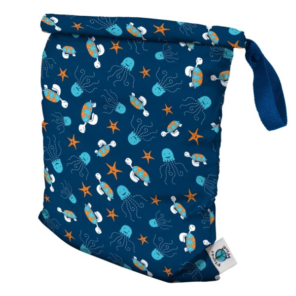 Planetwise Wetbag Roll-Down Navy Sea Friends