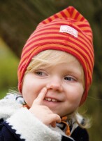 Schlupper Wolle/Seide rot-orange