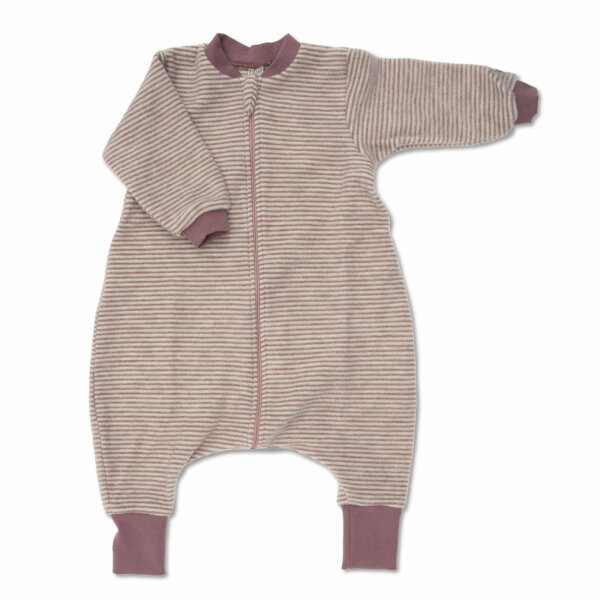 Schlafsack mit Füßen Ringel mauve - 110/116