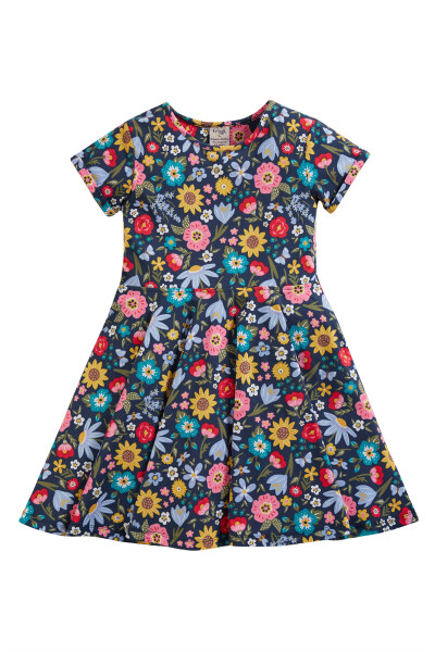 Spring Skater Dress Indigo Pollinators - 92/98