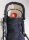 Multisack Kinderwagen Fußsack Lammflor marine
