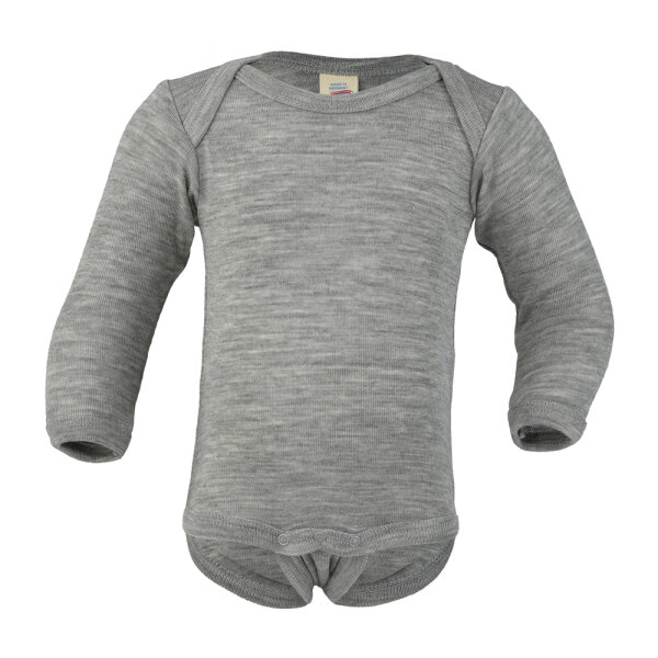Body Langarm Wolle/Seide grau - 50/56