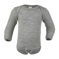 Body Langarm Wolle/Seide grau - 50/56