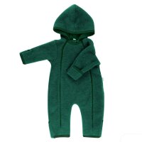 Baby Overall Wollfleece dunkelgr&uuml;n melange - 62/68