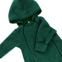 Baby Overall Wollfleece dunkelgr&uuml;n melange - 62/68