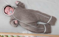 Baby Overall Wollfleece dunkelgr&uuml;n melange - 62/68