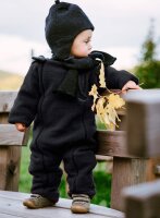 Baby Overall Wollfleece dunkelgr&uuml;n melange - 62/68