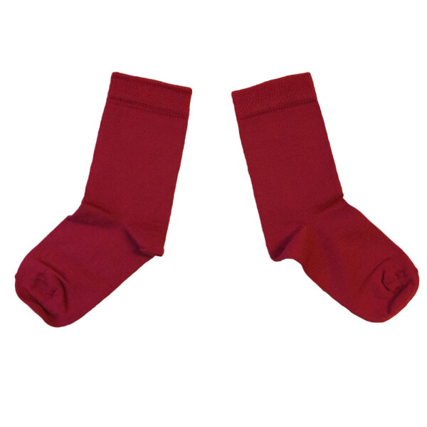 Kindersocken 75% Wolle kirschrot - 19-22