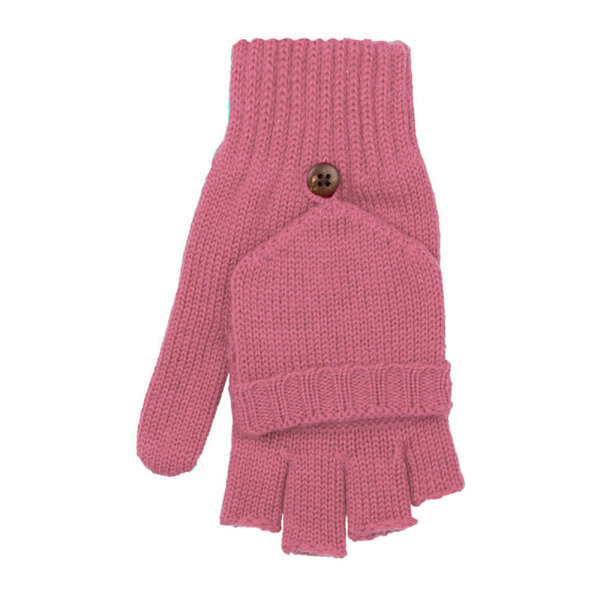 Kinder Halbfinger Handschuhe Wolle dusty pink - 5