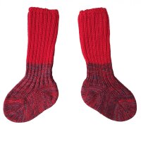 Babysöckchen 75% Wolle rot meliert