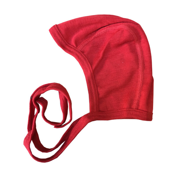 Häubchen Wolle/Seide rot