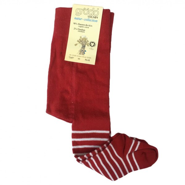 Babystrumpfhose Ringel rot-weiß