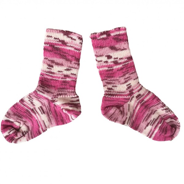 Kindersocke wie handgestrickt pink-rose