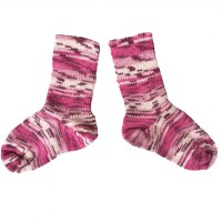 Kindersocke wie handgestrickt pink-rose