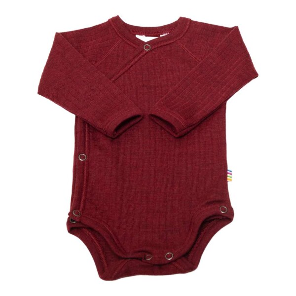 Wickelbody Wolle fein Ripp bordeaux - 50