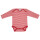 Body Langarm Wolle/Seide rot geringelt