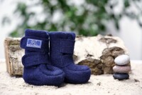 Booties Walk Pl&uuml;sch Klett marine