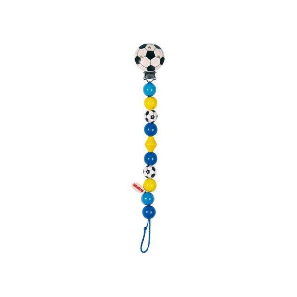 Schnullerkette Fußball blau