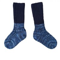 Babysöckchen 75% Wolle blau meliert