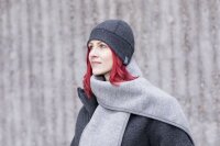 Schal Wollfleece grau