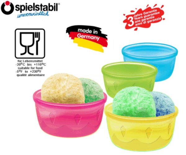 Eiscreme-Becher pastell sortiert