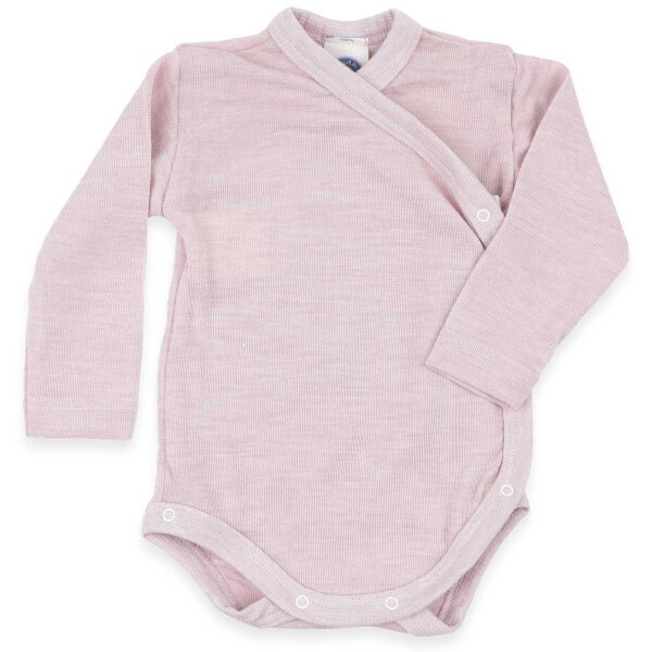 Wickelbody Wolle Seide rosa meliert - 50/56