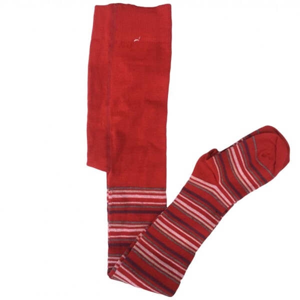 Kinderstrumpfhose 75% Wolle Ringel kirsch